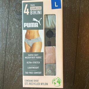 PUMA Women's Seamless Bikini Panties 4-Pack - Gray and Pink